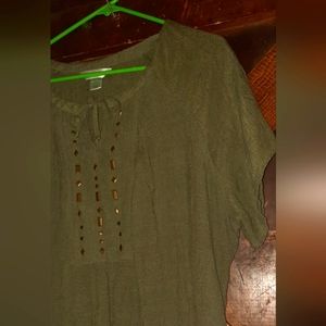 🍀3/15 CJ Banks Short sleeve Blouse Shirt